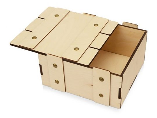 Деревянная подарочная коробка с крышкой Ларчик на бечевке, арт. 020059603