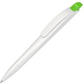 Ручка шариковая пластиковая Stream, белый/салатовый, арт. 020082503