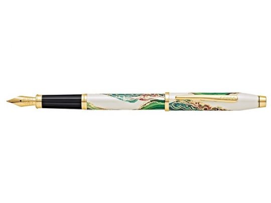 Перьевая ручка Cross Wanderlust Borneo, перо тонкое F, белый, зеленый, арт. 020071603