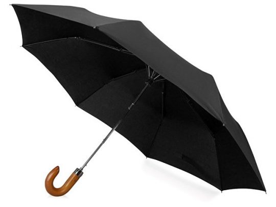Зонт складной Cary , полуавтоматический, 3 сложения, с чехлом, черный, арт. 020051203