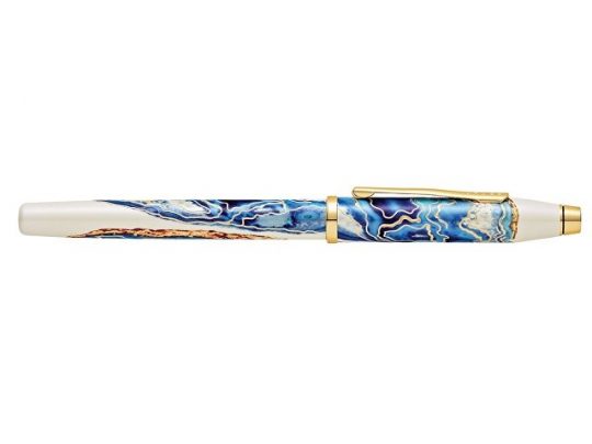 Перьевая ручка Cross Wanderlust Malta, перо тонкое F, белый, синий, арт. 020071503