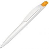 Ручка шариковая пластиковая Stream, белый/охра, арт. 020083503