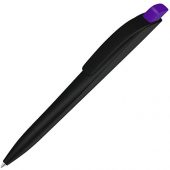 Ручка шариковая пластиковая Stream, черный/фиолетовый, арт. 020081803
