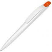 Ручка шариковая пластиковая Stream, белый/оранжевый, арт. 020082303