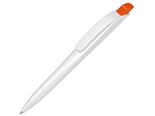 Ручка шариковая пластиковая Stream, белый/оранжевый, арт. 020082303