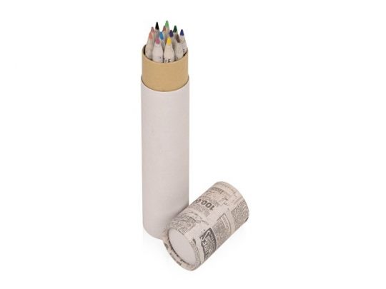 Набор цветных карандашей из газетной бумаги в тубе News, 12шт., арт. 020051903