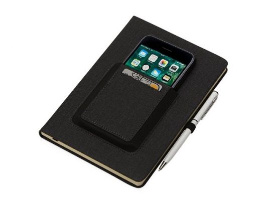 Блокнот Pocket 140*205 мм с карманом для телефона, черный, арт. 020593203