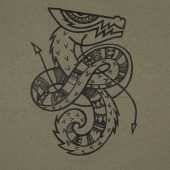 Футболка женская «Полинезийский дракон», меланж хаки, размер S