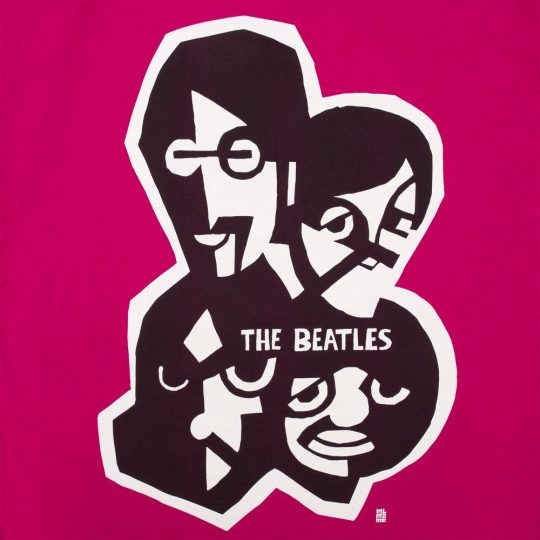 Футболка женская «Меламед. The Beatles», ярко-розовая (фуксия), размер XL