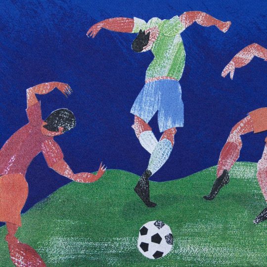 Футболка мужская «Футбол via Матисс» 160, ярко-синяя, размер L