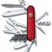 Офицерский нож CyberTool L, прозрачный красный