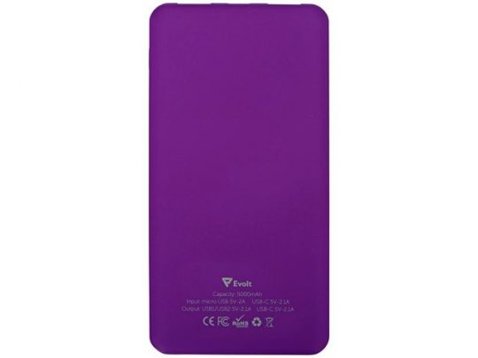 Портативное зарядное устройство Reserve с USB Type-C, 5000 mAh, фиолетовый, арт. 020615203
