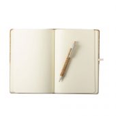 Блокнот с ручкой BRASTEL. натуральная пробка, хлопок, ручка из ABS пластик