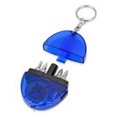 Брелок-рулетка с набором отверток и фонариком, синий (1м), арт. 020703703