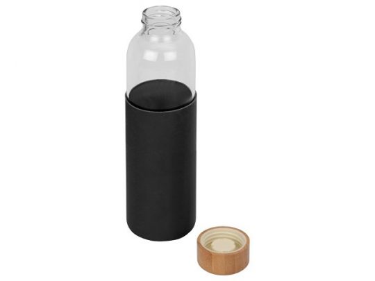 Бутылка для воды стеклянная Refine, в чехле, 550 мл, черный, арт. 020654903