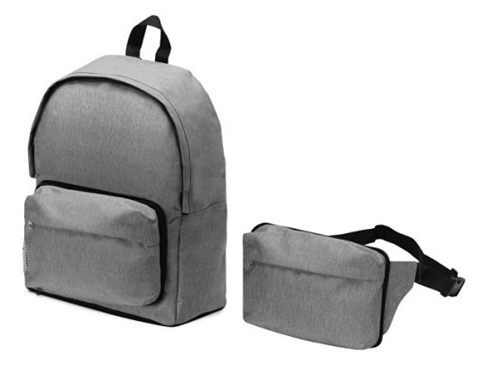 Рюкзак из переработанного пластика Extend 2-в-1 с поясной сумкой, серый, арт. 020649003