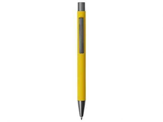 Ручка металлическая soft touch шариковая Tender, желтый/серый, арт. 020813503