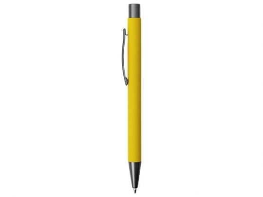 Ручка металлическая soft touch шариковая Tender, желтый/серый, арт. 020813503