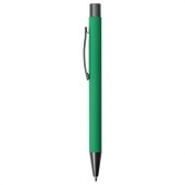 Ручка металлическая soft touch шариковая Tender, зеленый/серый, арт. 020813703