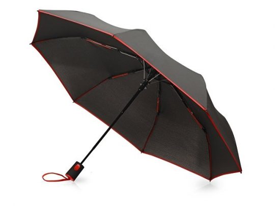 Зонт-полуавтомат складной Motley с цветнами спицами, красный, арт. 021544303