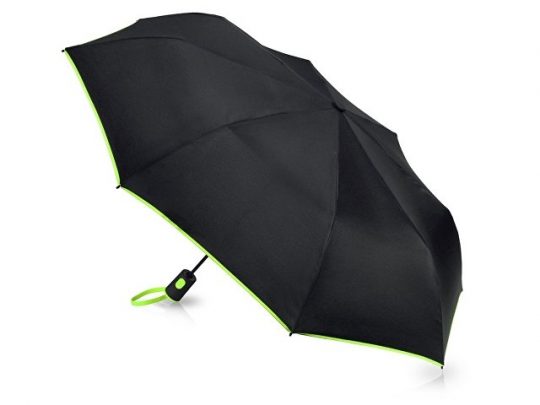 Зонт-полуавтомат складной Motley с цветнами спицами, зеленый, арт. 021544403