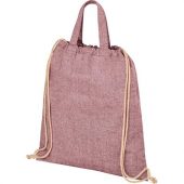 Рюкзак со шнурком Pheebs из 210 г/м² переработанного хлопка, темно-бордовый, арт. 021636903
