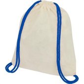 Рюкзак со шнурком Oregon, имеет цветные веревки, изготовлен из хлопка плотностью 100 г/м², синий, арт. 021640003