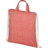 Рюкзак со шнурком Pheebs из 210 г/м² переработанного хлопка, красный яркий, арт. 021637003