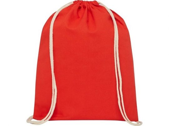 Рюкзак со шнурком Oregon из хлопка плотностью 140 г/м², красный, арт. 021635103