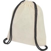 Рюкзак со шнурком Oregon, имеет цветные веревки, изготовлен из хлопка плотностью 100 г/м², черный, арт. 021639903