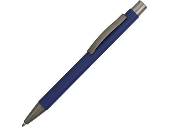 Ручка металлическая soft touch шариковая Tender, темно-синий/серый, арт. 021717503