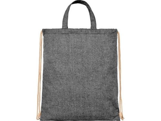 Рюкзак со шнурком Pheebs из 210 г/м² переработанного хлопка, черный, арт. 021637103