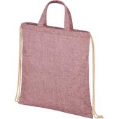 Рюкзак со шнурком Pheebs из 210 г/м² переработанного хлопка, темно-бордовый, арт. 021636903