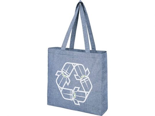 Эко-сумка Pheebs с клинчиком, изготовленая из переработанного хлопка, плотность 210 г/м2, синий, арт. 021622203