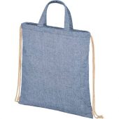 Рюкзак со шнурком Pheebs из 210 г/м² переработанного хлопка, синий, арт. 021636803