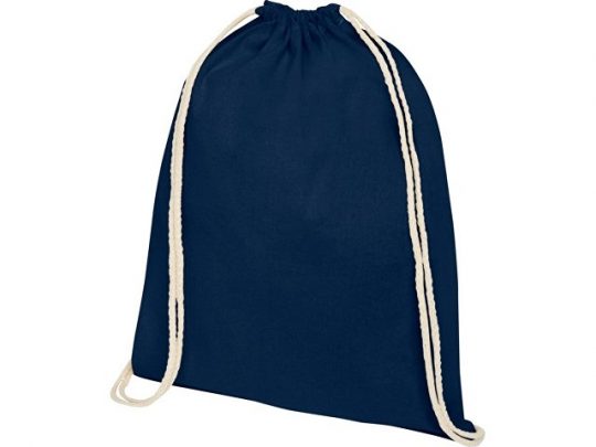 Рюкзак со шнурком Oregon из хлопка плотностью 140 г/м², темно-синий, арт. 021634803
