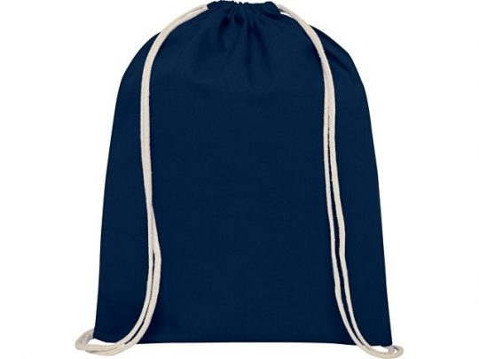 Рюкзак со шнурком Oregon из хлопка плотностью 140 г/м², темно-синий, арт. 021634803
