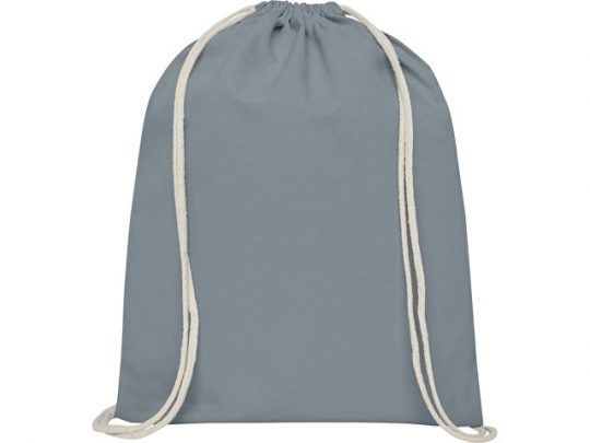 Рюкзак со шнурком Oregon из хлопка плотностью 140 г/м², серый, арт. 021634403