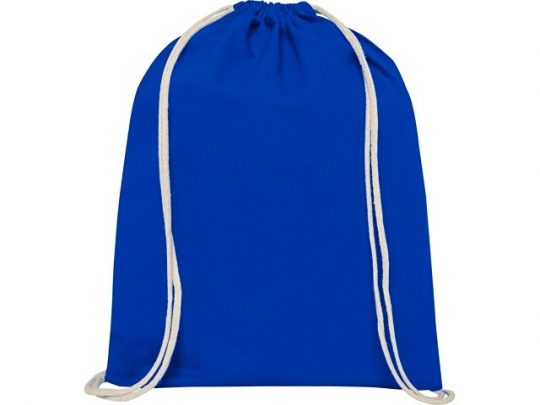 Рюкзак со шнурком Oregon из хлопка плотностью 140 г/м², синий, арт. 021635003