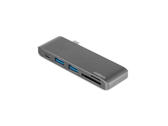 Сетевой USB адаптер/концентратор 5 в 1 Rombica Type-C M2, серый, арт. 021619703
