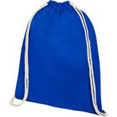 Рюкзак со шнурком Oregon из хлопка плотностью 140 г/м², синий, арт. 021635003
