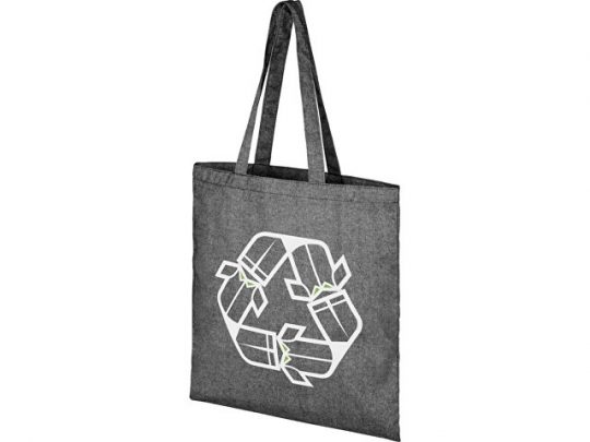 Эко-сумка Pheebs из переработанного хлопка, плотность 210 г/м², heather black, арт. 021621803
