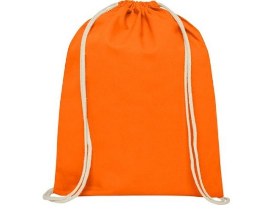 Рюкзак со шнурком Oregon из хлопка плотностью 140 г/м², оранжевый, арт. 021634503