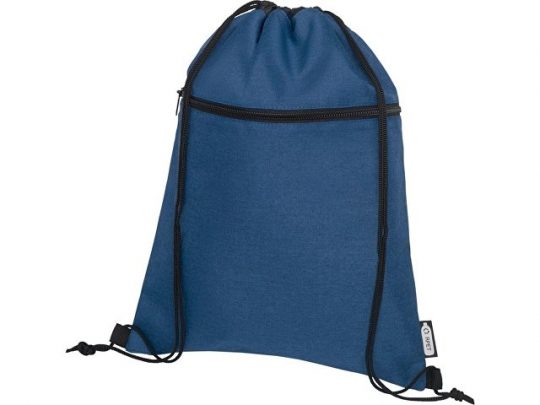 Рюкзак со шнурком Ross из переработанного ПЭТ, heather navy, арт. 021643703