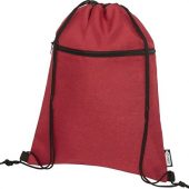 Рюкзак со шнурком Ross из переработанного ПЭТ, heather dark red, арт. 021643503