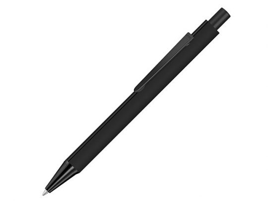 Ручка шариковая металлическая Pyra M soft-touch с зеркальной гравировкой и черными деталями, черный, арт. 022306303