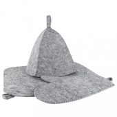 Набор «Ирония судьбы», шапка, коврик, рукавица, войлок, серый