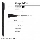 Ручкa BrunoVisconti капиллярная, 0.4 мм, черная Graphixpro FINELINER, арт. 022894803