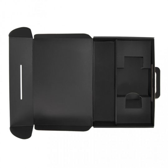 Коробка с ручкой подарочная, размер 37×25 x10 см,24x 36x 10 см, картон, самосборная, черная