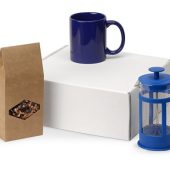 Подарочный набор с чаем, кружкой и френч-прессом Чаепитие, синий, арт. 022984403